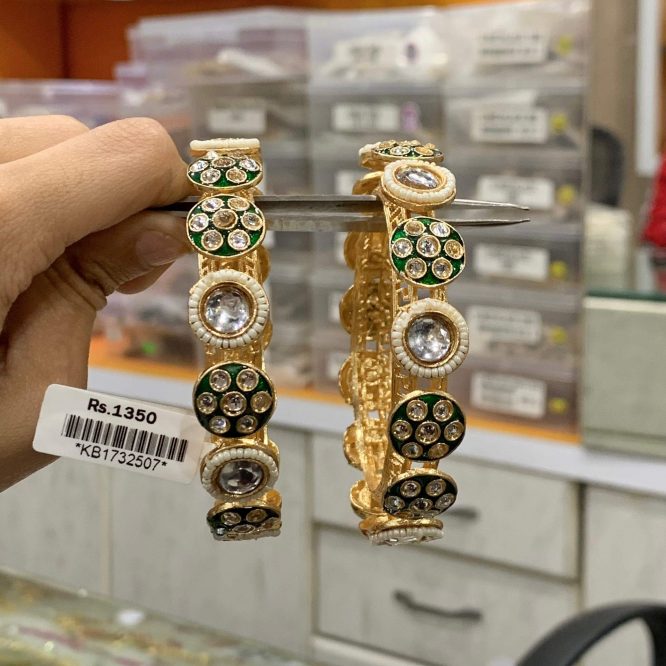 Kundan Bangles with Enamel