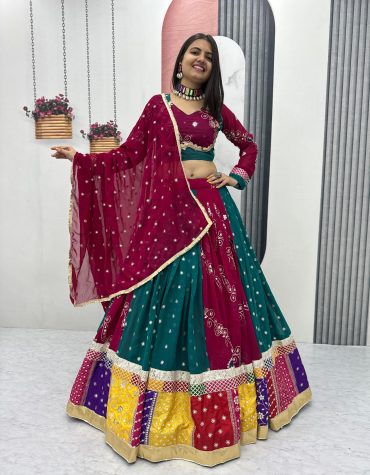 Colorful Panelled Georgette Lehenga Choli