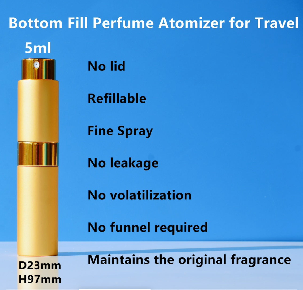 Customisable Refillable Portable Perfume Atomizer 5 ML